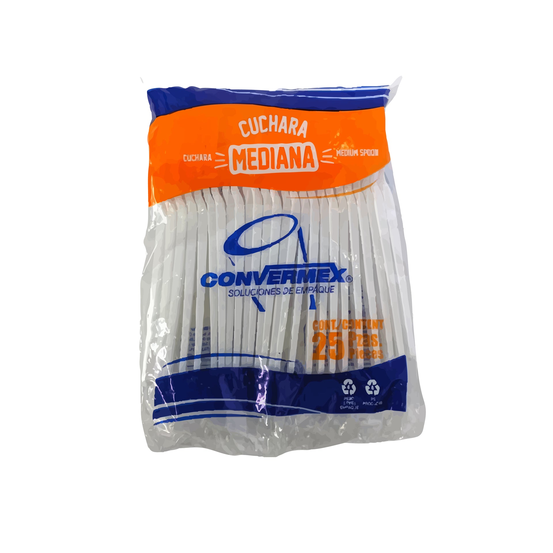 CONVERMEX - CUCHARA MEDIANA BLANCA  40X25