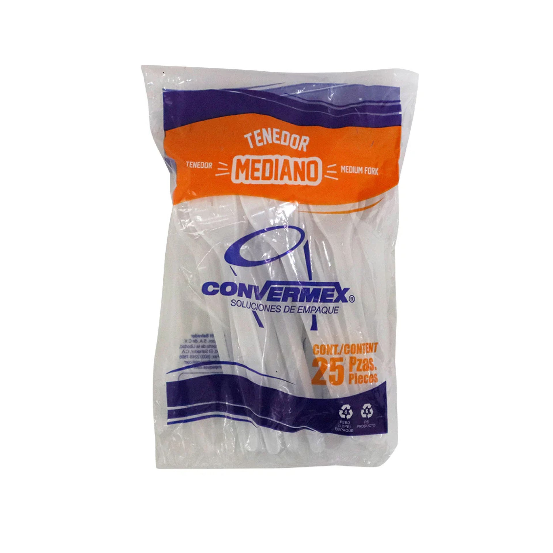 CONVERMEX - TENEDOR MEDIANO BLANCO 40X25