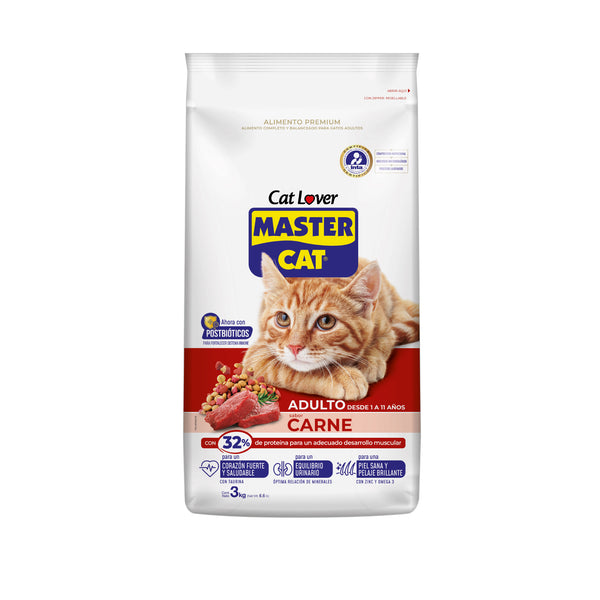 Master Cat Adulto Sabor Carne 3 Kg