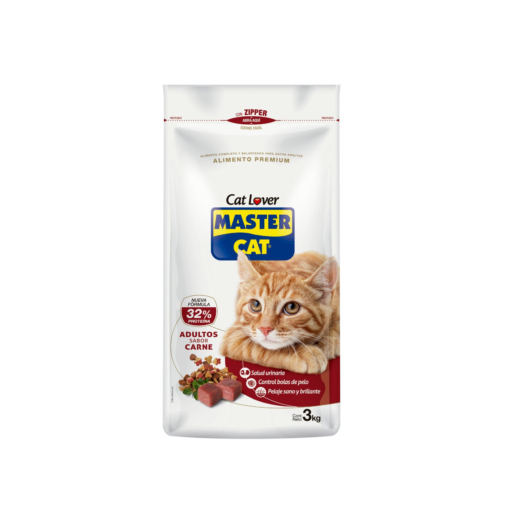 Master Cat Adulto Sabor Carne 3 Kg