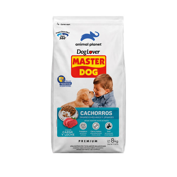 MASTER DOG CACHORRO SABOR CARNE Y LECHE 8KG