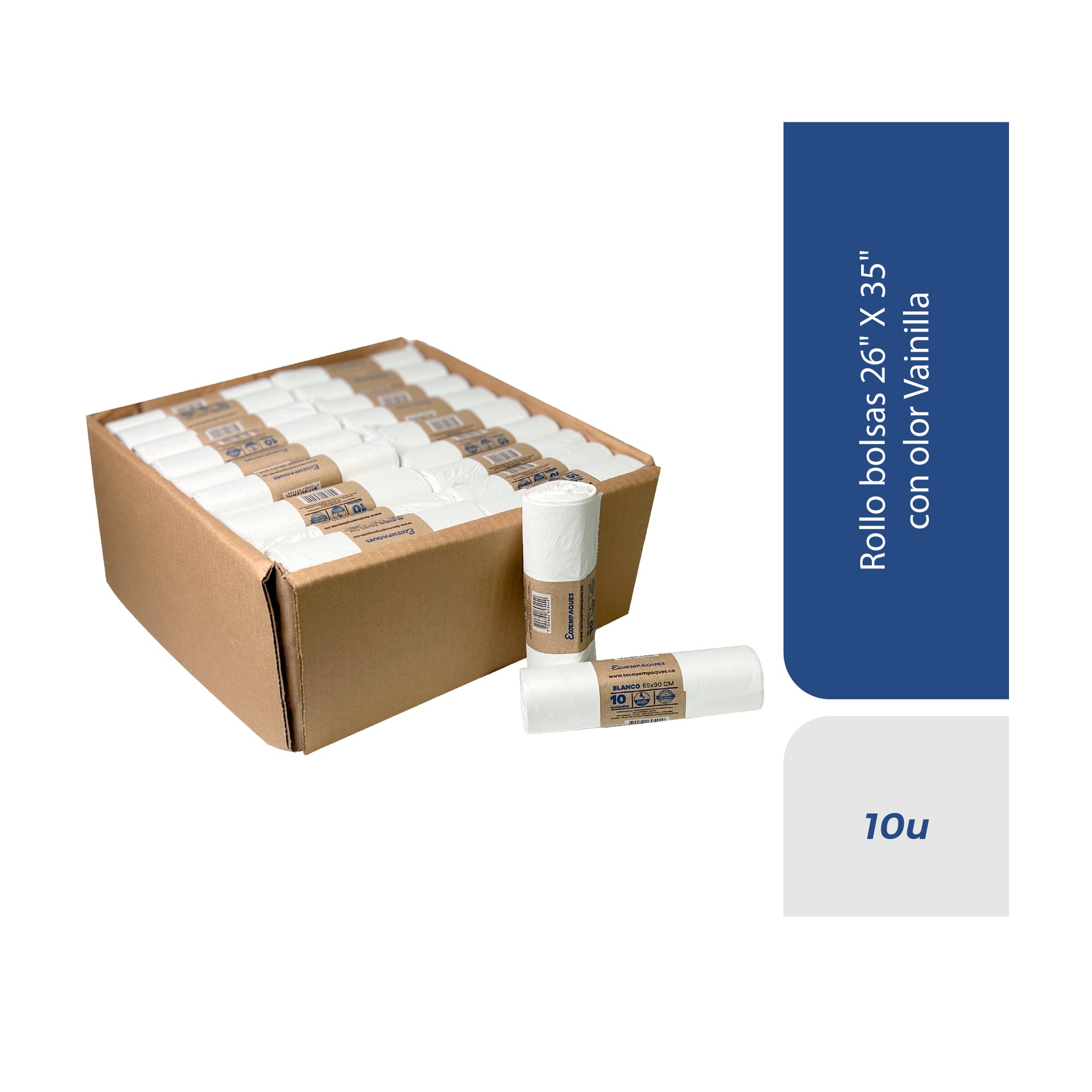 ECOEMPAQUES ROLLO BOLSAS RECICLABLES BLANCAS