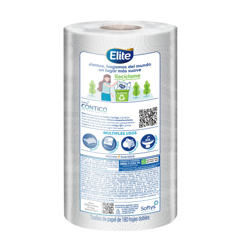 ELITE TOALLA DE PAPEL ULTRA ABSORBENTE 180 HOJAS 1UND