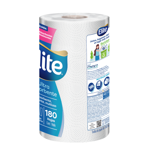 ELITE TOALLA DE PAPEL ULTRA ABSORBENTE 180 HOJAS 1UND