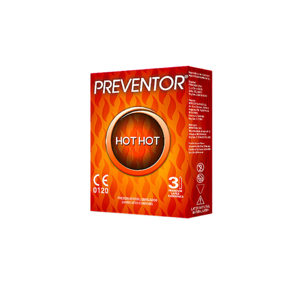 PREVENTOR PRESERVATIVOS HOT HOT 3 PACK