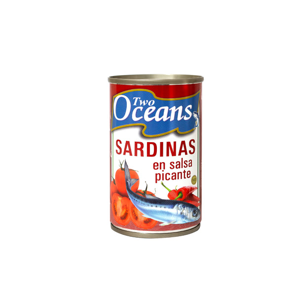 TWO OCEANS SARDINAS EN SALSA DE TOMATE PICANTE 155 GR